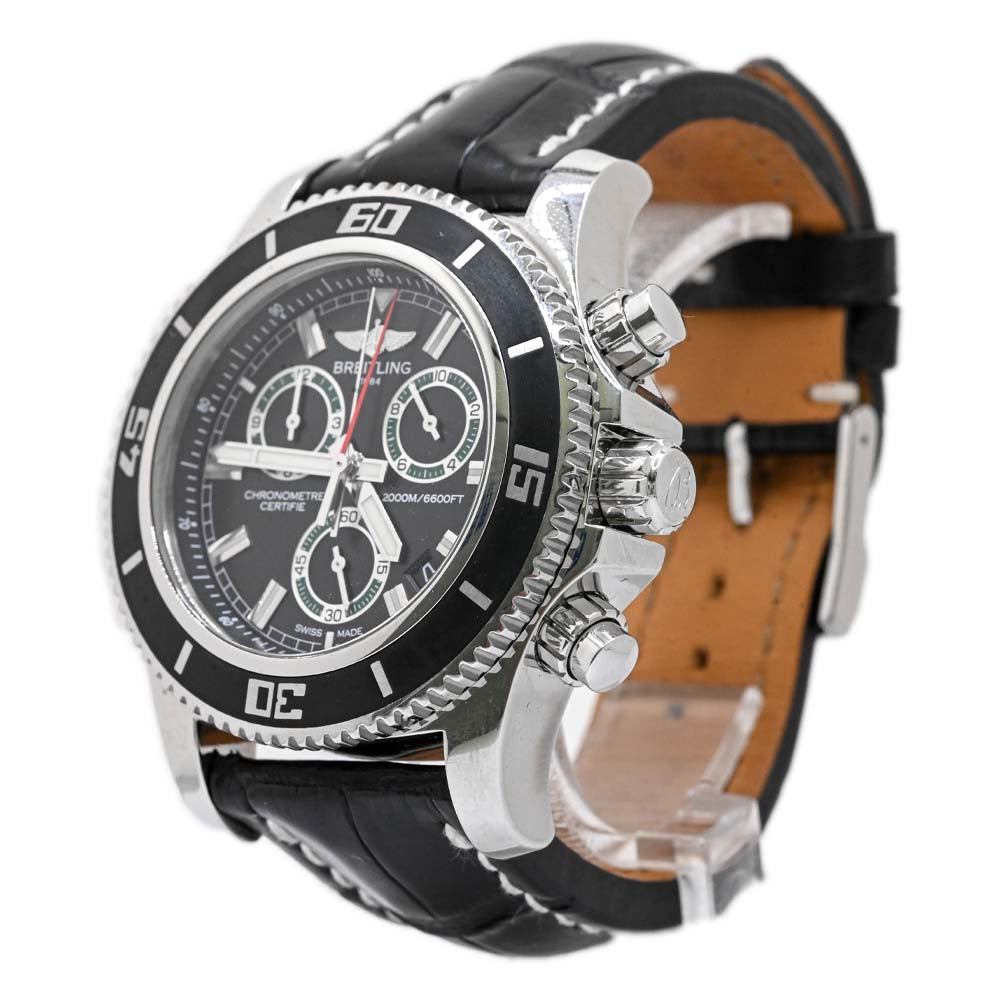 Breitling Superocean 46mm Black Baton Dial Watch Reference #: A73310 - Happy Jewelers Fine Jewelry Lifetime Warranty