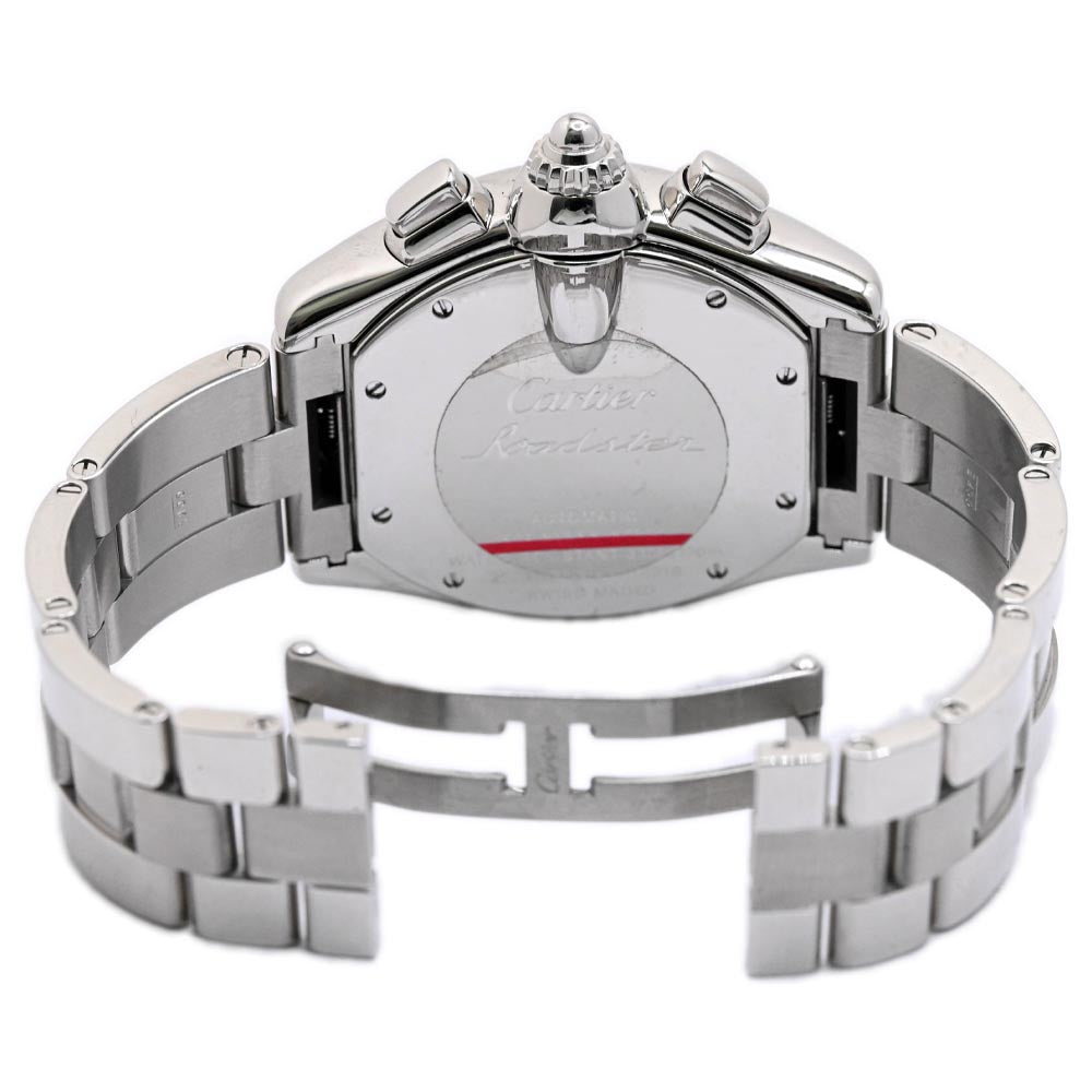 Cartier Men's Roadster XL Chronograph Stainless Steel 49mmx43mm Silver Roman Dial Watch Reference #: W62019X6 - Happy Jewelers Fine Jewelry Lifetime Warranty