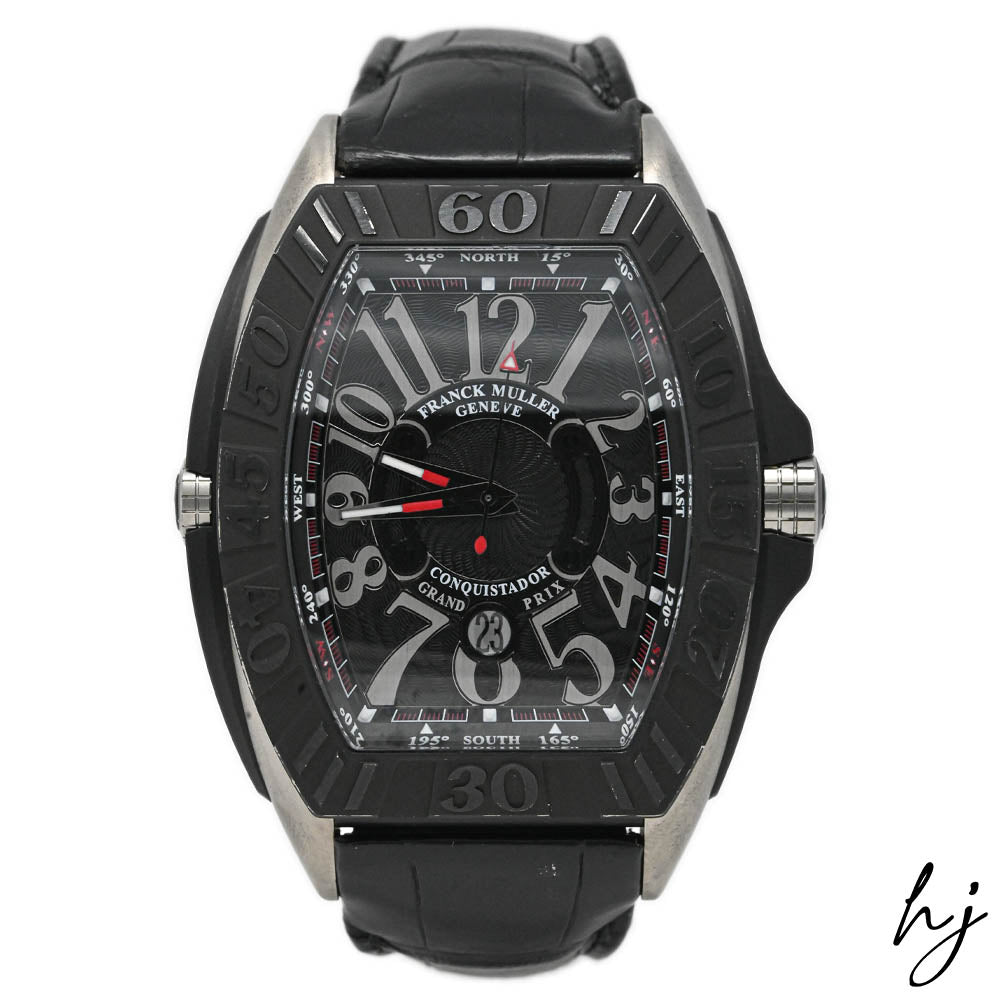 Franck Muller Men's Conquistador Grand Prix Titanium 48mm Black Arabic Numeral Dial Watch Reference #: 9900 SC GP - Happy Jewelers Fine Jewelry Lifetime Warranty