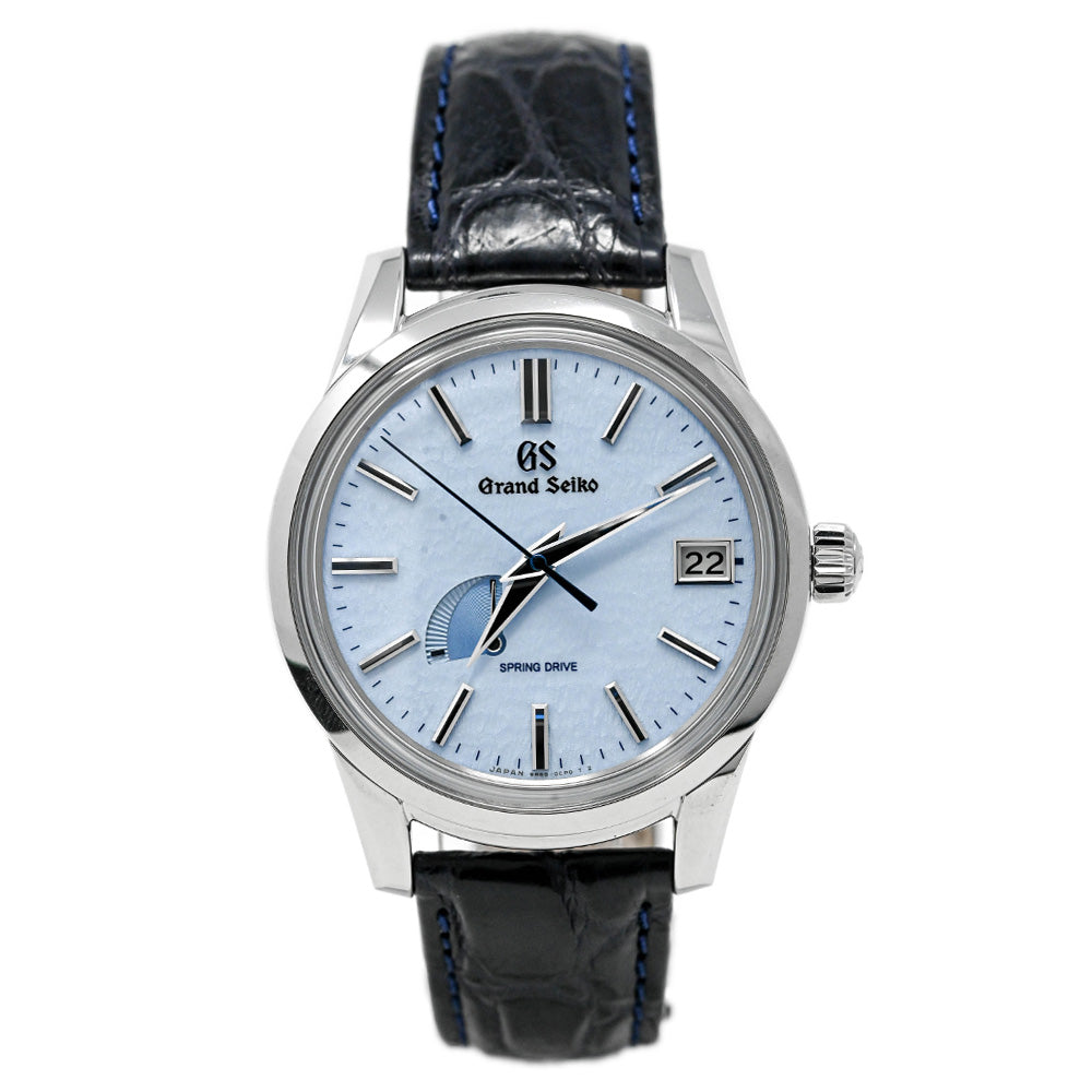 Grand Seiko Mens Spring Drive Stainless Steel 40mm Snow Blue Dial Watch Reference #: SBGA407 - Happy Jewelers Fine Jewelry Lifetime Warranty