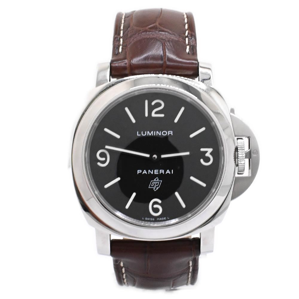 Panerai Men s Luminor Base Logo Stainless Steel 44mm Black Stick