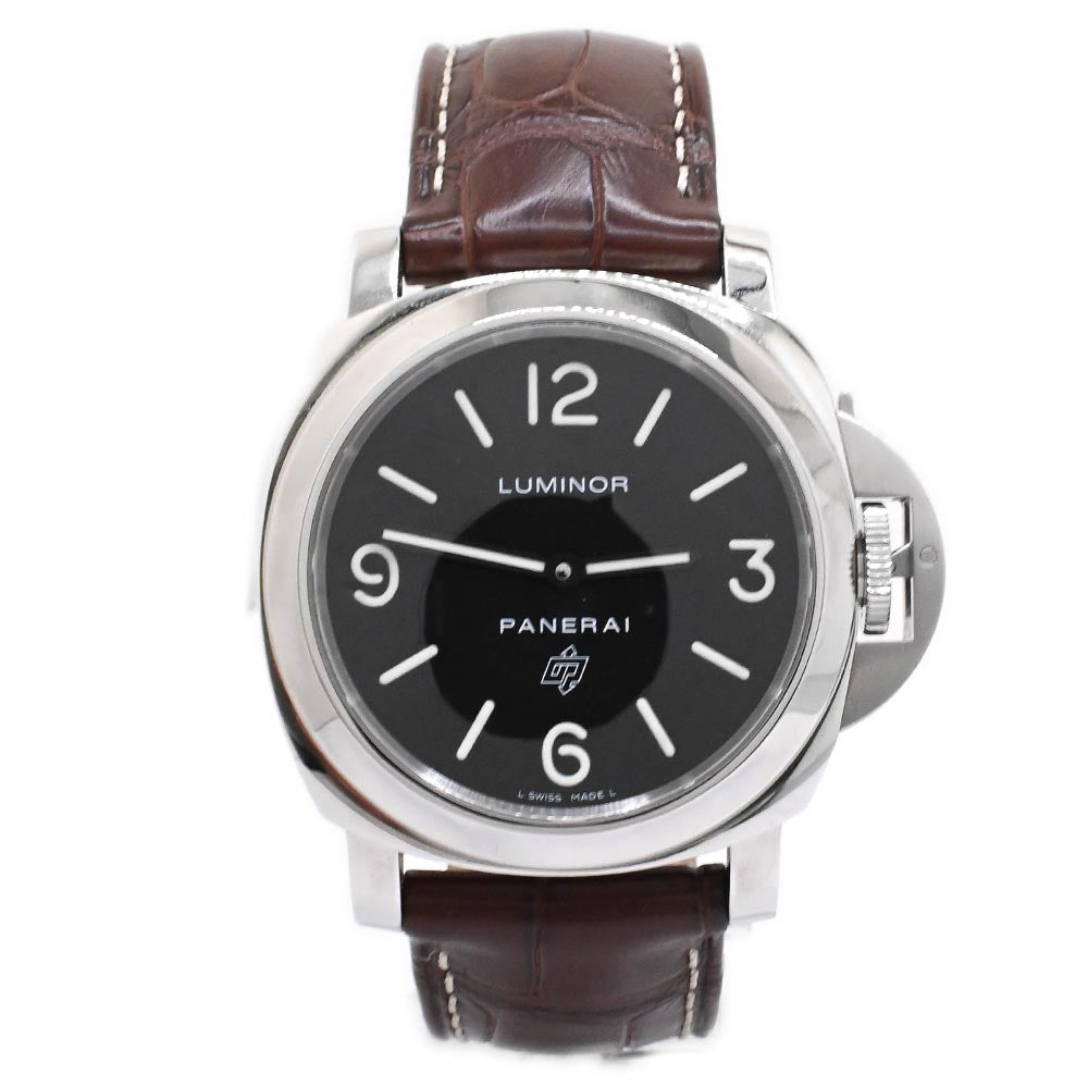 Load image into Gallery viewer, Panerai Men&amp;#39;s Luminor Base Logo Stainless Steel 44mm Black Stick &amp;amp; Arabic Dial Watch Reference #: PAM00773 - Happy Jewelers Fine Jewelry Lifetime Warranty
