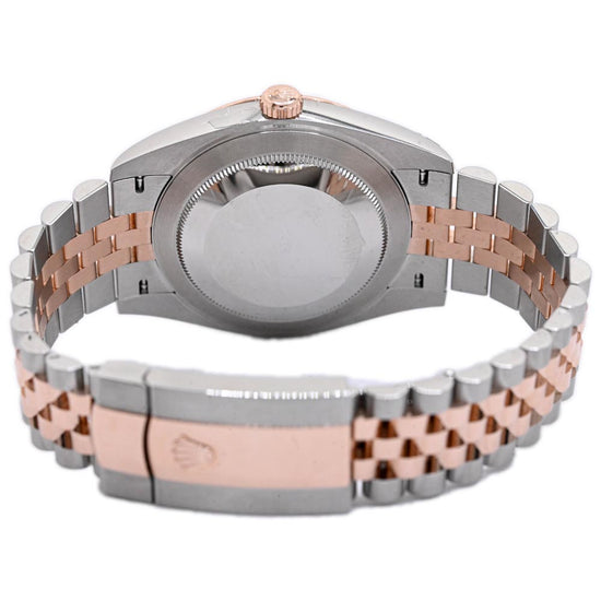 Rolex Men's Datejust Two Tone Rose Gold and Stainless Steel 41mm Chocolate Diamond Dial Watch Reference #: 126331 - Happy Jewelers Fine Jewelry Lifetime Warranty