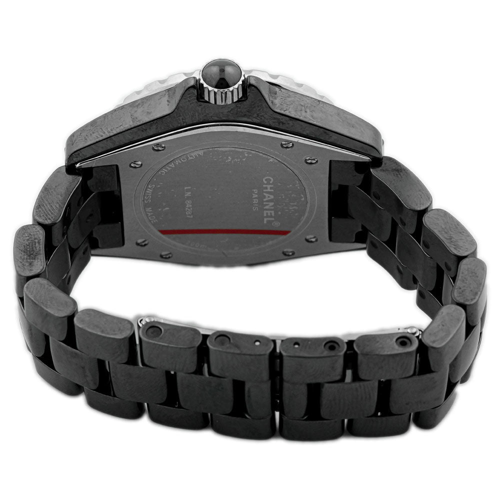 Chanel Ladies J12 Black Ceramic 38mm Black Diamond Dot Dial Watch Reference #: H5702 - Happy Jewelers Fine Jewelry Lifetime Warranty