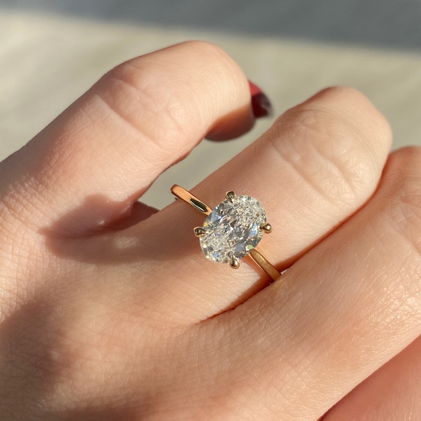 2.20 carat Oval Diamond Solitaire Engagement Ring | Lauren B Jewelry
