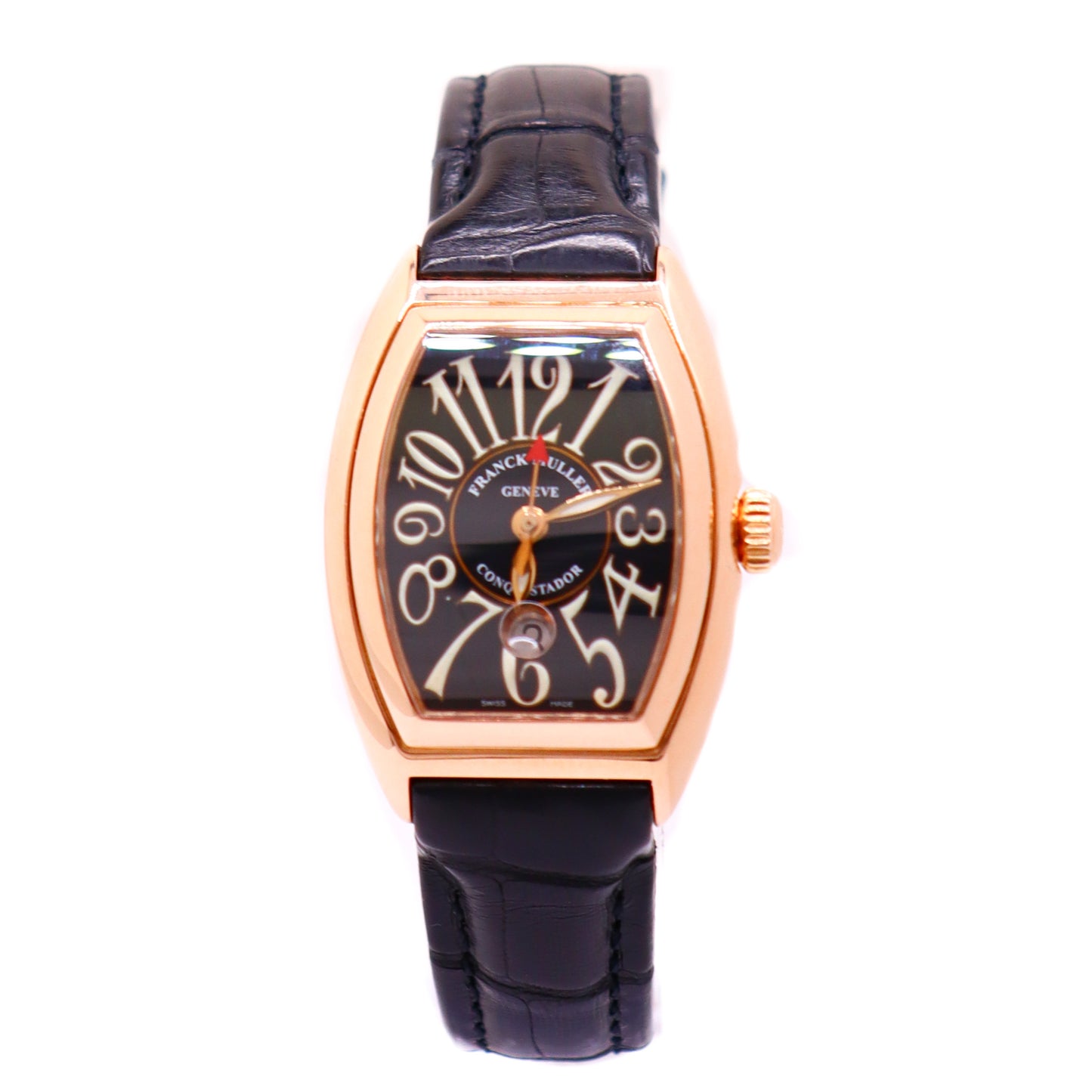 Franck Muller Ladies Conquistador Rose Gold 33mm Black Dial Watch Ref #8001 - Happy Jewelers Fine Jewelry Lifetime Warranty