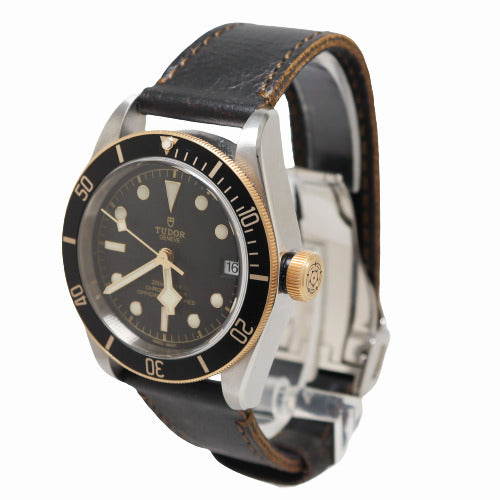 Tudor Men's Black Bay Two Tone Yellow Gold and Steel 41mm Black Dot Dial Watch Reference Ref# 79733N - Happy Jewelers Fine Jewelry Lifetime Warranty