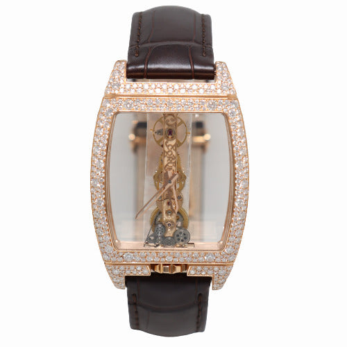Corum Men's Golden Bridge Classic Rose Gold 51mm Skeleton Dial Watch Reference #B113/03853 - Happy Jewelers Fine Jewelry Lifetime Warranty