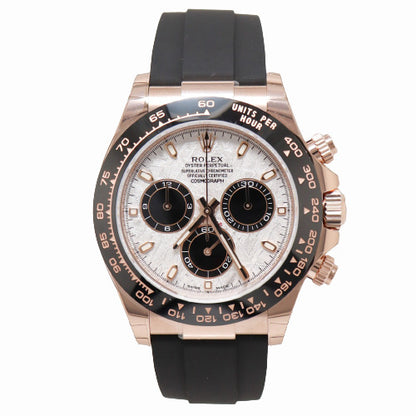 NEW! Rolex Men's Daytona 18k Everose Gold 40mm Meteorite Chronograph Dial Watch Reference #116151LN - Happy Jewelers Fine Jewelry Lifetime Warranty
