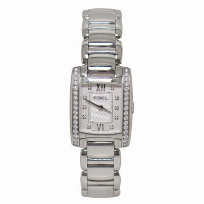 BRAND NEW! Ebel Brasilia Stainless Steel 23.7mm x 29.65mm Silver Dial Watch Reference# 1215606 - Happy Jewelers Fine Jewelry Lifetime Warranty