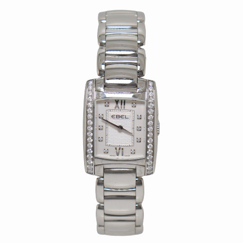 BRAND NEW! Ebel Brasilia Stainless Steel 23.7mm x 29.65mm Silver Dial Watch Reference# 1215606 - Happy Jewelers Fine Jewelry Lifetime Warranty