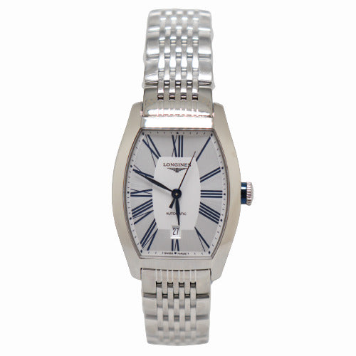BRAND NEW! Longines Ladies Evidenza Stainless Steel 26mm x 30.60mm Silver Dial Watch Reference# L2.142.4.70.6 - Happy Jewelers Fine Jewelry Lifetime Warranty