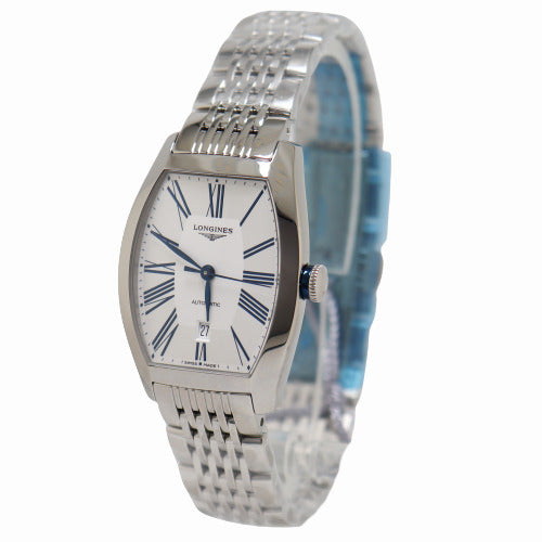BRAND NEW! Longines Ladies Evidenza Stainless Steel 26mm x 30.60mm Silver Dial Watch Reference# L2.142.4.70.6 - Happy Jewelers Fine Jewelry Lifetime Warranty