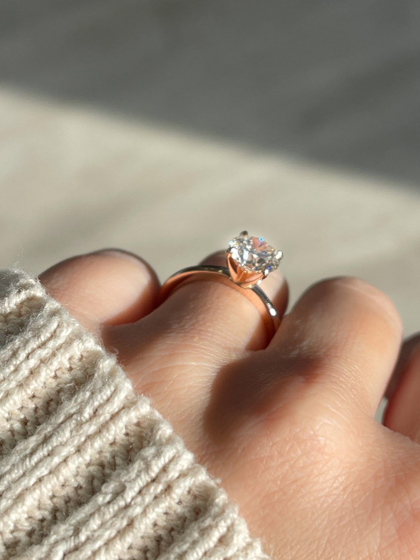 Custom Three Stone Diamond Engagement Ring