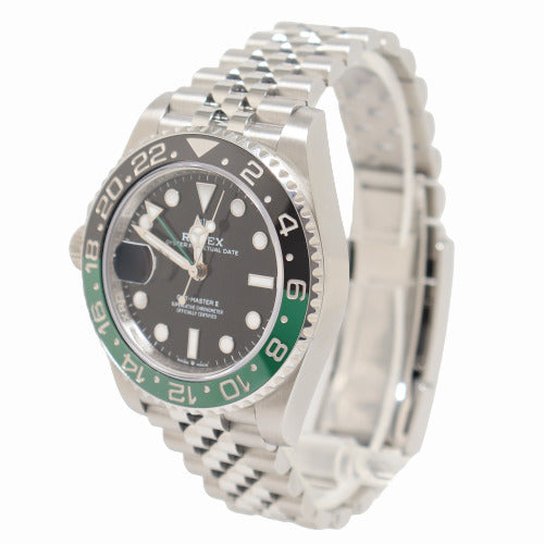 BRAND NEW! Rolex Men’s GMT Master II “Sprite” Stainless Steel Black Dot Dial Watch Reference# 126720VTNR - Happy Jewelers Fine Jewelry Lifetime Warranty