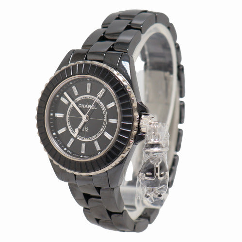 Chanel Ladies Mademoiselle J12 Acte II Steel 33mm Black Dial Watch Reference# H6479 - Happy Jewelers Fine Jewelry Lifetime Warranty