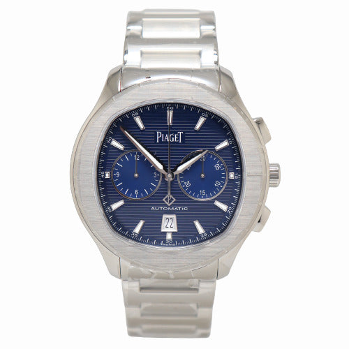BRAND NEW! Piaget Mens Polo S Stainless Steel 42mm Blue Chronograph Dial Watch Reference# G0A41006 - Happy Jewelers Fine Jewelry Lifetime Warranty