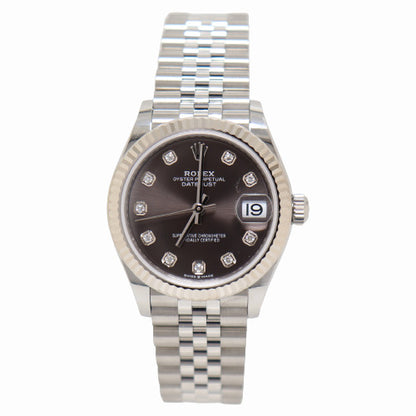 Rolex Ladies Datejust Stainless Steel 31mm Rhodium Diamond Dial Watch Reference# 278274 - Happy Jewelers Fine Jewelry Lifetime Warranty