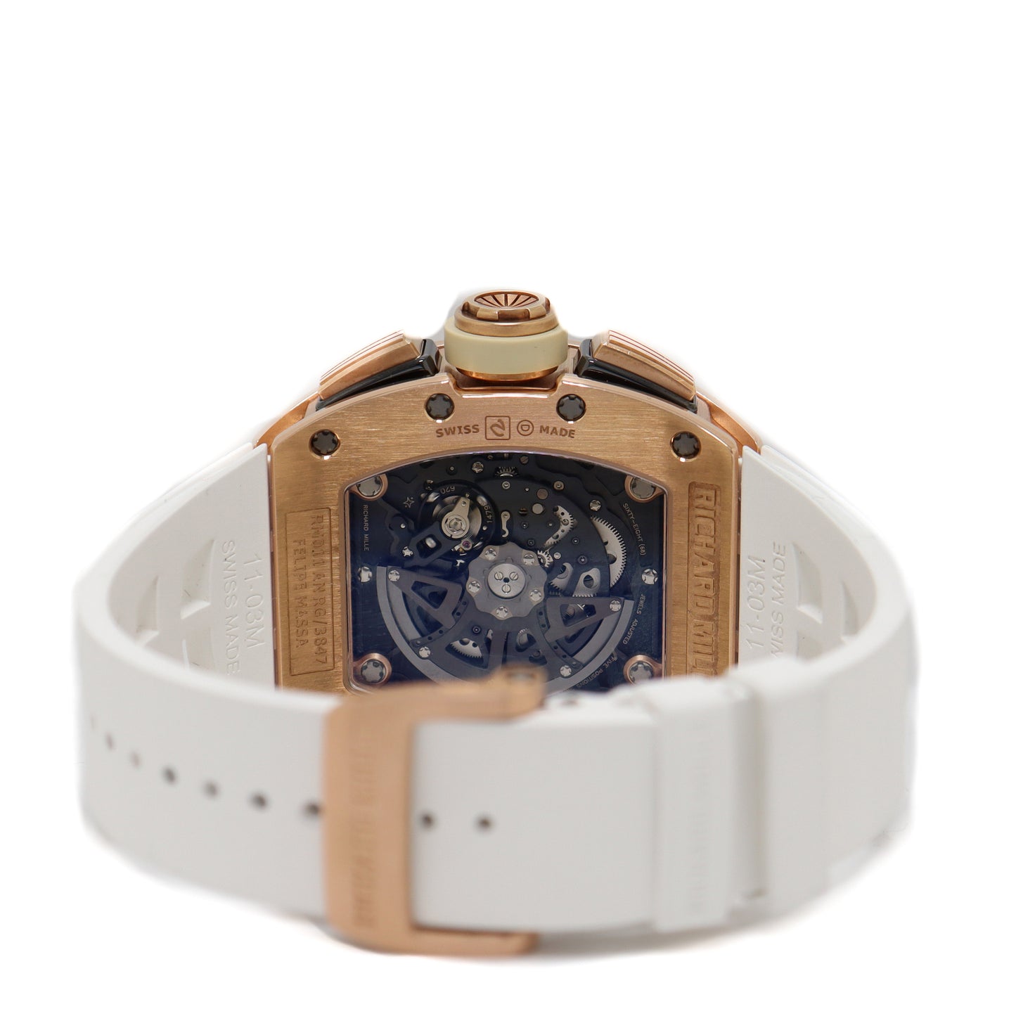 Richard Mille Men’s RM011 "Filipe Massa" Rose Gold 50mm x 40mm Skeleton Dial Watch Reference#  RM011 - Happy Jewelers Fine Jewelry Lifetime Warranty