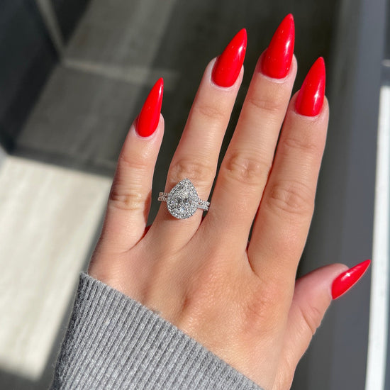 Load image into Gallery viewer, Engagement Ring Wednesday | 1.04 Pear Shape Diamond | Double Halo Setting - Happy Jewelers Fine Jewelry Lifetime Warranty
