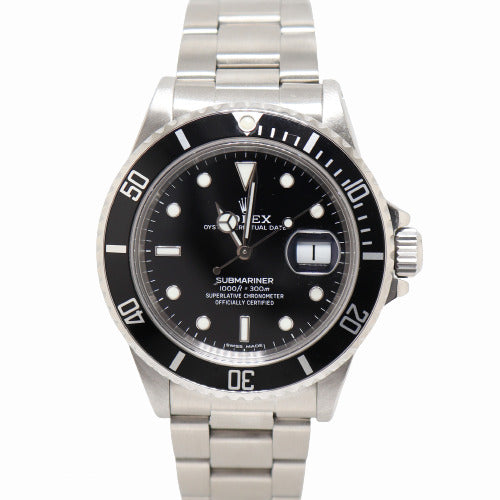 Rolex Men's Submariner Stainless Steel 40mm Black Dot Dial Watch Reference# 16800 - Happy Jewelers Fine Jewelry Lifetime Warranty