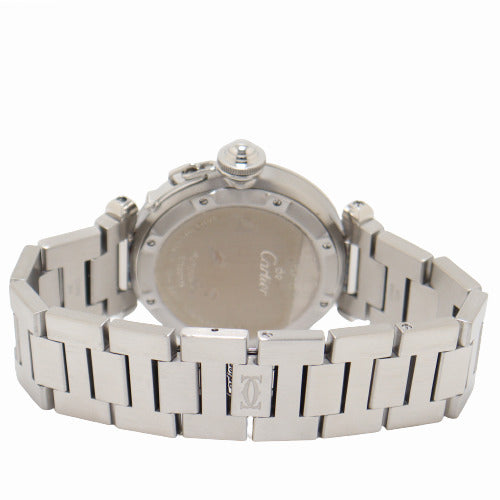 Cartier Ladies Pasha C De Cartier Stainless Steel 35mm Pink Dial Watch Reference# W31075M7 - Happy Jewelers Fine Jewelry Lifetime Warranty