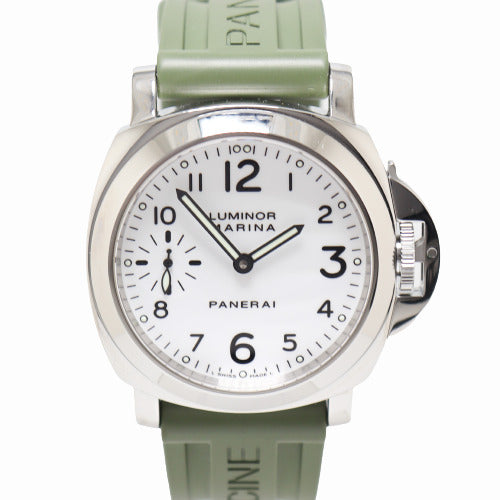 Panerai Mens Luminor Marina Stainless Steel 44mm White Dial Watch Reference# PAM0113 - Happy Jewelers Fine Jewelry Lifetime Warranty