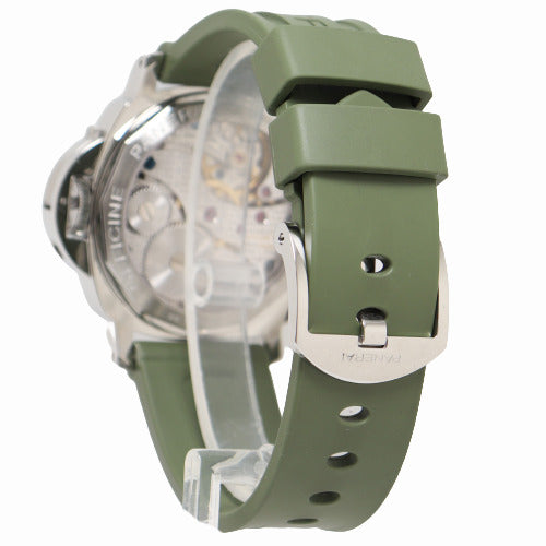 Panerai Mens Luminor Marina Stainless Steel 44mm White Dial Watch Reference# PAM0113 - Happy Jewelers Fine Jewelry Lifetime Warranty
