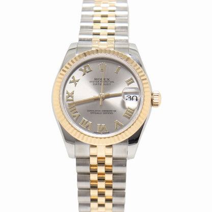Rolex Ladies Datejust Two Tone Yellow Gold and Stainless Steel 31mm Steel Roman Dial Watch Reference# 178273 - Happy Jewelers Fine Jewelry Lifetime Warranty
