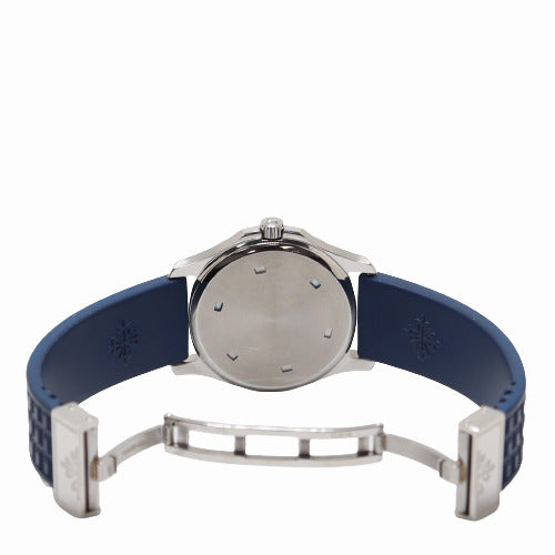 Patek Philippe Ladies Aquanaut 28mm Blue Dial Watch Reference# 4960A-001 - Happy Jewelers Fine Jewelry Lifetime Warranty