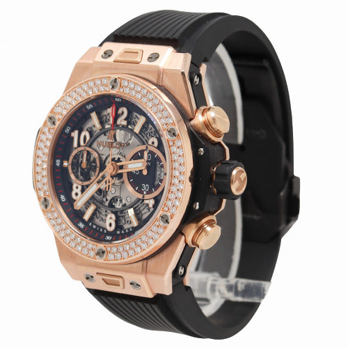 Hublot Men's King Power Rose Gold 42mm Skeleton Dial Watch Reference# 441.OX.1180.RX.1104 - Happy Jewelers Fine Jewelry Lifetime Warranty