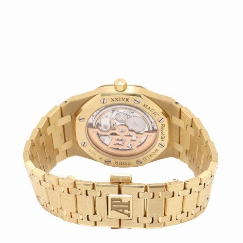 Load image into Gallery viewer, Audemars Piguet Royal Oak &amp;quot;Jumbo&amp;quot; 24k Magic World Tour Yellow Gold 39mm Yellow Gold &amp;quot;Petit Tapisserie&amp;quot; Dial Watch Reference# 15202ST.OO.1240ST.01 - Happy Jewelers Fine Jewelry Lifetime Warranty
