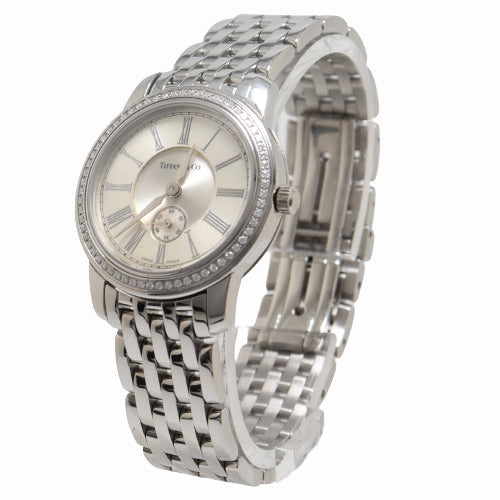 Tiffany & Co Ladies 33mm Stainless Steel Silver Roman Dial Watch - Happy Jewelers Fine Jewelry Lifetime Warranty