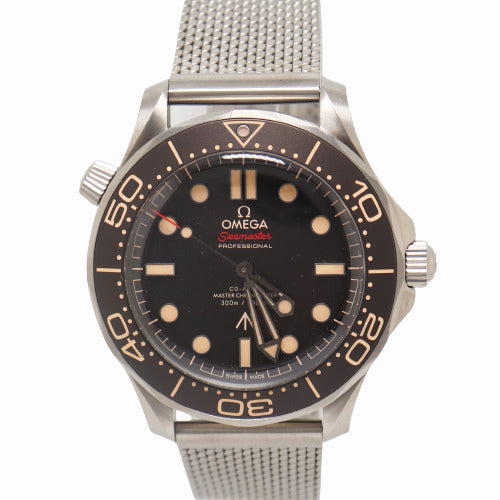 Omega Men's Seamaster James Bond Edition Titanium 42mm Brown Dot Dial Watch Reference #: 210.90.42.20.01.001 - Happy Jewelers Fine Jewelry Lifetime Warranty