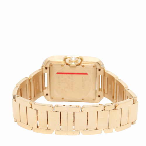 Cartier Mens Tank Anglaise Yellow Gold 39mm Silver Roman Dial Watch Reference# WT100006 - Happy Jewelers Fine Jewelry Lifetime Warranty
