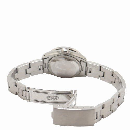 Rolex Ladies Date 26mm Stainless Steel Custom White MOP Diamond Dial Watch #69160 - Happy Jewelers Fine Jewelry Lifetime Warranty