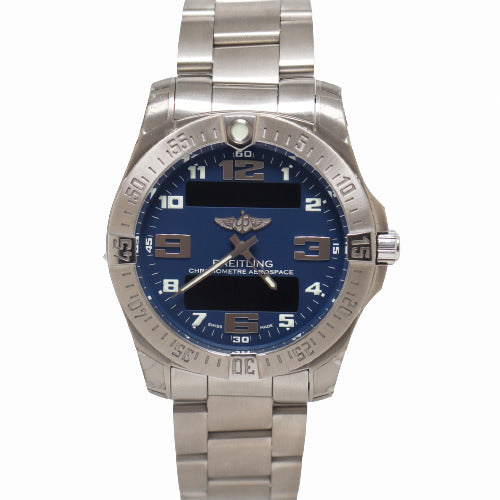Breitling Mens Aerospace EVO Titanium 43mm Black Dial Watch Reference# E79363101B1E1 - Happy Jewelers Fine Jewelry Lifetime Warranty