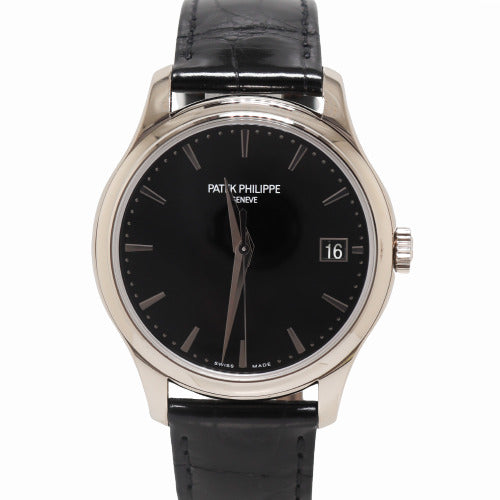 Load image into Gallery viewer, Patek Philippe Calatrava White Gold 39mm Black Stick Dial Watch Reference# 5227G-010 - Happy Jewelers Fine Jewelry Lifetime Warranty
