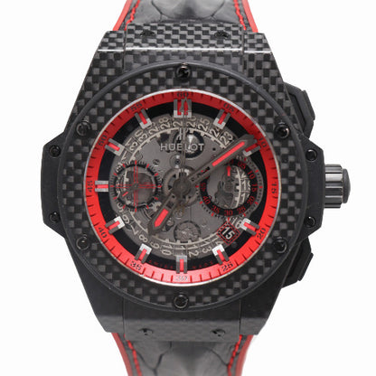 Hublot Men's Big Bang King Power Unico Carbon 48mm Red Skeleton Chronograph Dial Watch Reference# 701.QX.0113.HR - Happy Jewelers Fine Jewelry Lifetime Warranty
