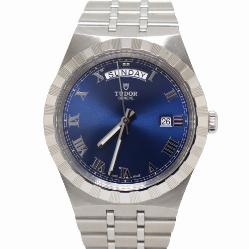 Load image into Gallery viewer, Tudor Men&amp;#39;s Royal Stainless Steel 41mm Blue Roman Dial Watch Reference# 28600 - Happy Jewelers Fine Jewelry Lifetime Warranty
