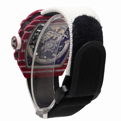 Richard Mille Mens High Jump "Mutaz Essa Barshim" Carbon TPT 38.07mm x 47.52mm Skeleton Dial Watch Reference# RM67-02 - Happy Jewelers Fine Jewelry Lifetime Warranty