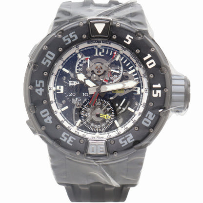 Richard Mille Mens Tourbillion Chronograph Titanium & Carbon Case 50.7mm Tourbillion Chronograph Watch Reference# RM025 - Happy Jewelers Fine Jewelry Lifetime Warranty