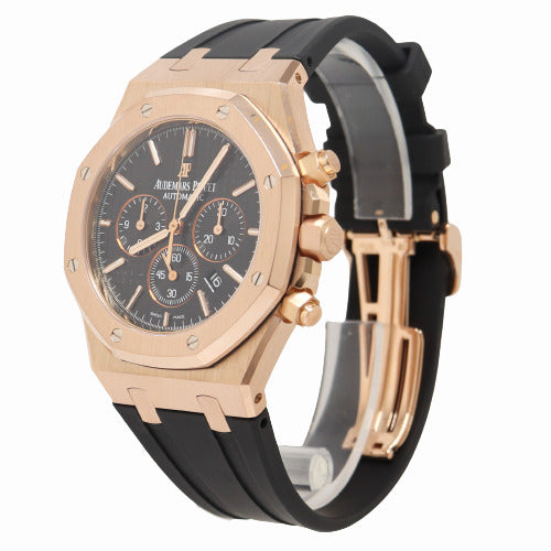 Audemars Piguet Men's Rose Gold 41mm Black Chronograph Dial Watch Reference# 26320OR.OO.D002CR.01 - Happy Jewelers Fine Jewelry Lifetime Warranty
