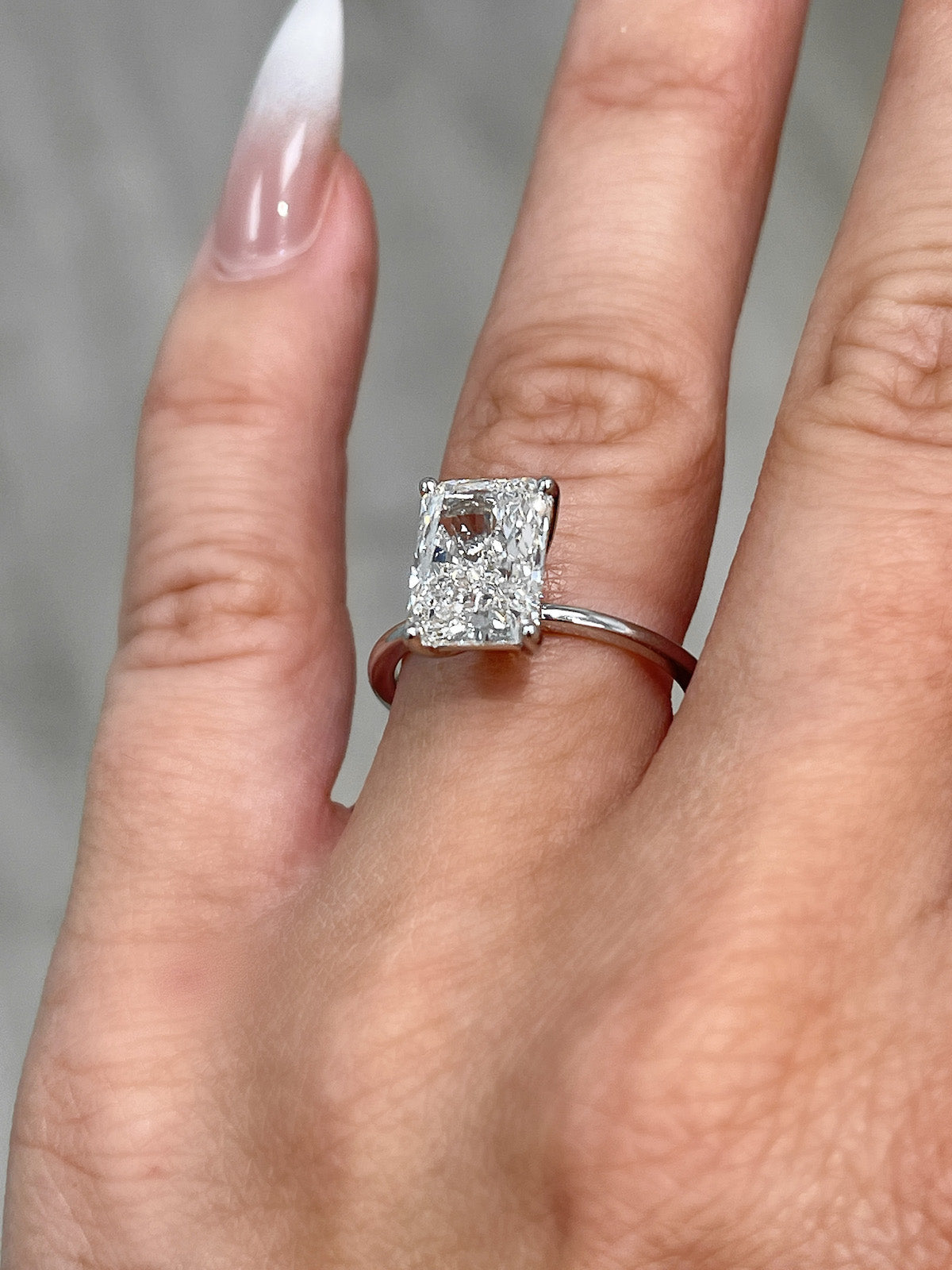 1 Carat Lab Grown Solitaire Radiant Cut Diamond Engagement Ring – Benz & Co  Diamonds