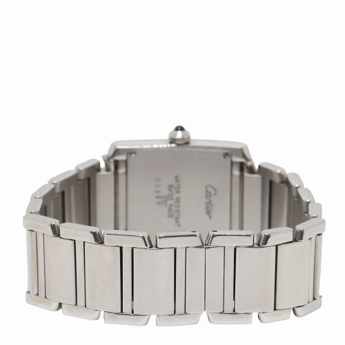 Cartier Ladies Tank Francaise Stainless Steel 25mm x 20mm White Roman Dial Watch Reference# W51003Q3 - Happy Jewelers Fine Jewelry Lifetime Warranty