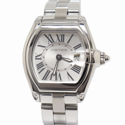 Cartier Roadster Stainless Steel 36mm Silver Roman Dial Watch Reference# W62016V3 - Happy Jewelers Fine Jewelry Lifetime Warranty