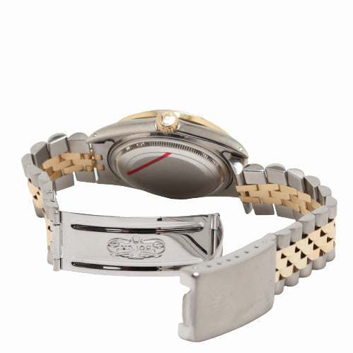 Rolex Datejust Yellow Gold & Stainless Steel 36mm Custom Black Diamond Dial Watch Reference# 16013 - Happy Jewelers Fine Jewelry Lifetime Warranty