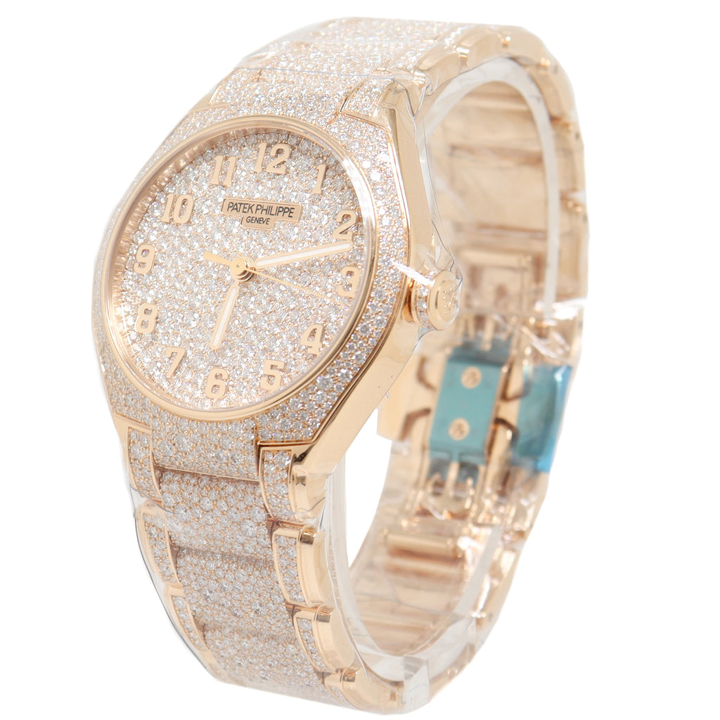 Patek Philippe Ladies Twenty~4 Factory Rose Gold 36mm Factory Paved Diamond Dial Watch Reference# 7300/1450r - Happy Jewelers Fine Jewelry Lifetime Warranty