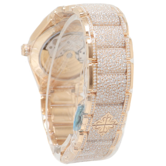 Load image into Gallery viewer, Patek Philippe Ladies Twenty~4 Factory Rose Gold 36mm Factory Paved Diamond Dial Watch Reference# 7300/1450r - Happy Jewelers Fine Jewelry Lifetime Warranty

