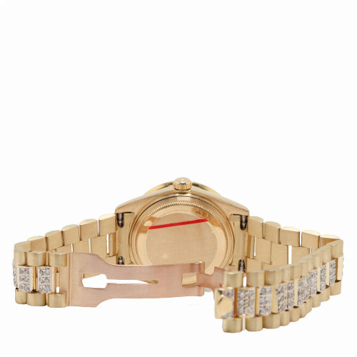 Rolex Day Date Yellow Gold 36mm Factory Black Diamond Dial Watch Reference# 18078 - Happy Jewelers Fine Jewelry Lifetime Warranty